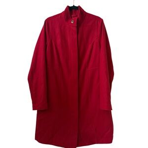 J Jill Womens  Pea Coat RED Button Pockets Fall Winter Lined SZ M